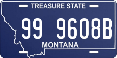 MT license plate 999608B