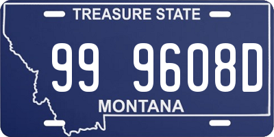 MT license plate 999608D