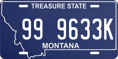 MT license plate 999633K