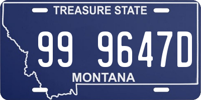 MT license plate 999647D