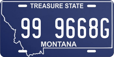 MT license plate 999668G