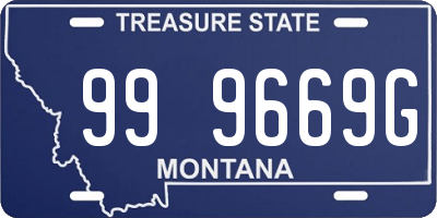 MT license plate 999669G