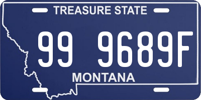 MT license plate 999689F