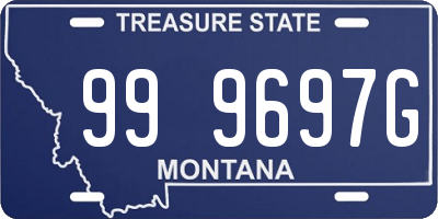 MT license plate 999697G