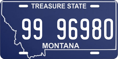 MT license plate 999698O