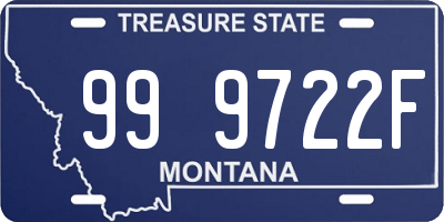 MT license plate 999722F