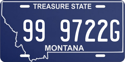 MT license plate 999722G