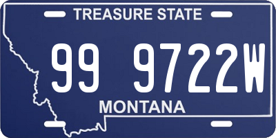 MT license plate 999722W