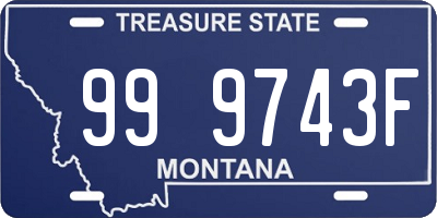 MT license plate 999743F