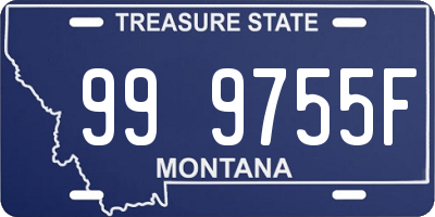 MT license plate 999755F