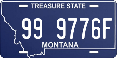 MT license plate 999776F