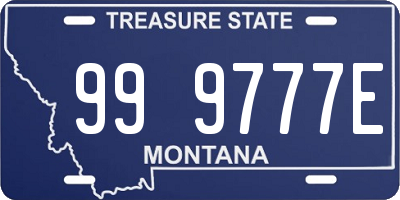 MT license plate 999777E