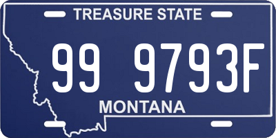 MT license plate 999793F