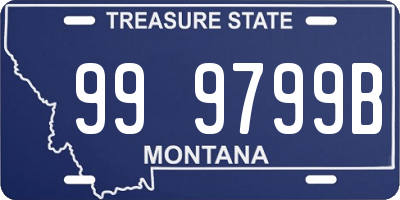 MT license plate 999799B