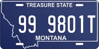 MT license plate 999801T