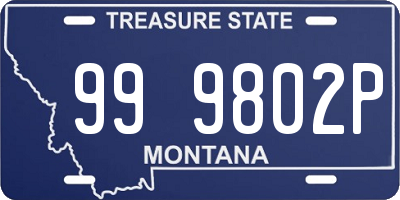MT license plate 999802P