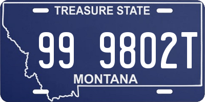 MT license plate 999802T