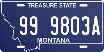 MT license plate 999803A