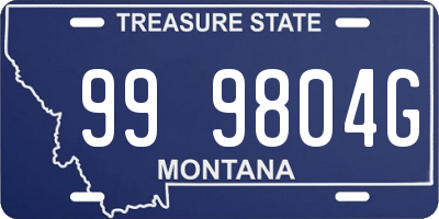 MT license plate 999804G