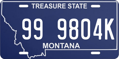 MT license plate 999804K