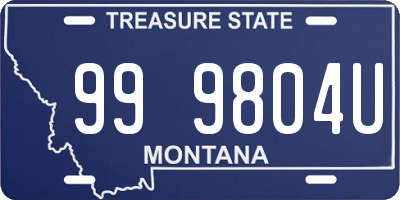 MT license plate 999804U