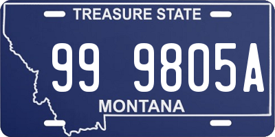 MT license plate 999805A