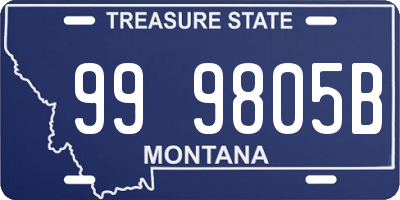 MT license plate 999805B