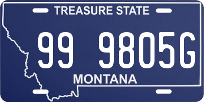 MT license plate 999805G