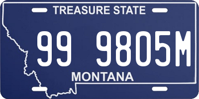 MT license plate 999805M