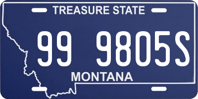 MT license plate 999805S