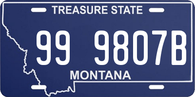 MT license plate 999807B