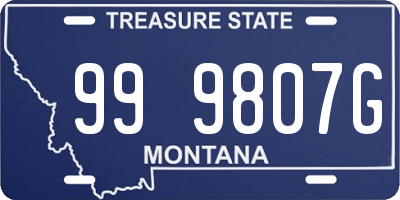 MT license plate 999807G