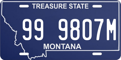 MT license plate 999807M