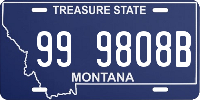 MT license plate 999808B