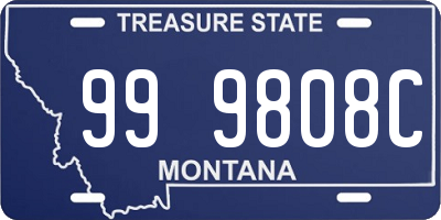 MT license plate 999808C