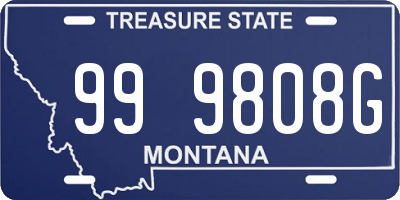 MT license plate 999808G