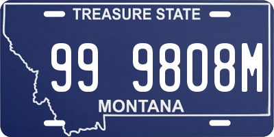 MT license plate 999808M