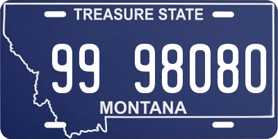 MT license plate 999808O