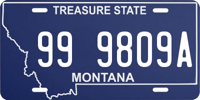 MT license plate 999809A