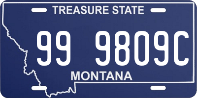 MT license plate 999809C