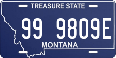 MT license plate 999809E