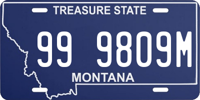 MT license plate 999809M