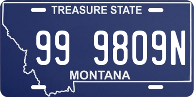 MT license plate 999809N