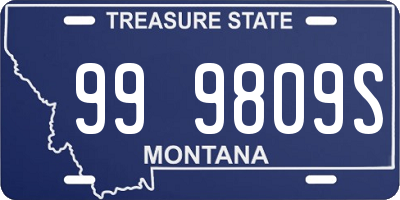 MT license plate 999809S