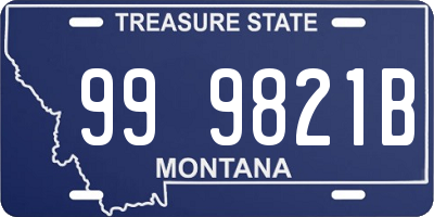 MT license plate 999821B