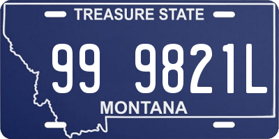 MT license plate 999821L