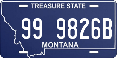 MT license plate 999826B