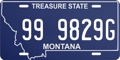 MT license plate 999829G