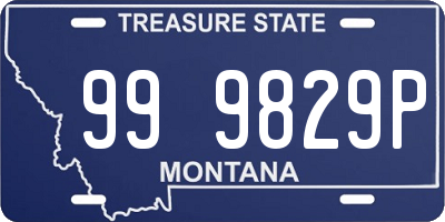 MT license plate 999829P