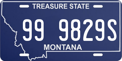 MT license plate 999829S